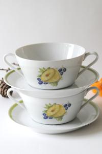 Soup bowls Danish Design. Lyngby Denmark. Danild / Picknic. Two Soup Bowl sets. Mid century modern design