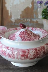 Teapot Pink Transferware by Wood & Sons. Beautiful Country Chic Tea pot Made in England. Collectible Woodsware