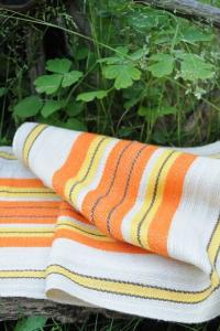 Swedish Table Runner. Traditional Textile craft. Handwoven Linen Scandinavian Mid century modern home decor