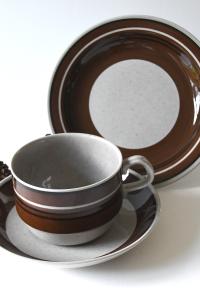 Rörstrand ISOLDE Tea Trio by Jackie Lynd. Large Cup Saucer and plate. Scandinavian modern Teacup set