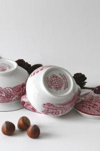 Pink Transferware by Wood & Sons. Sugar and Creamer. Beautiful Country Chic. Collectible Woodsware