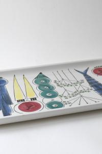 Rörstrand Picknick Serving tray by Marianne Westman. Scandinavian Mid-century modern. Large handpainted Swedish design