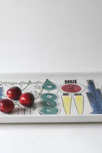 Rörstrand Picknick Serving tray by Marianne Westman. Scandinavian Mid-century modern. Large handpainted Swedish design