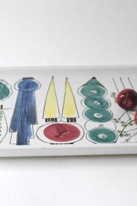 Rörstrand Picknick Serving tray by Marianne Westman. Scandinavian Mid-century modern. Large handpainted Swedish design