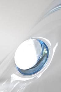 Per Lutken for Holmegaard. THULE Swirl bowl. Aqua blue crystal. Scandinavian modern Art glass 