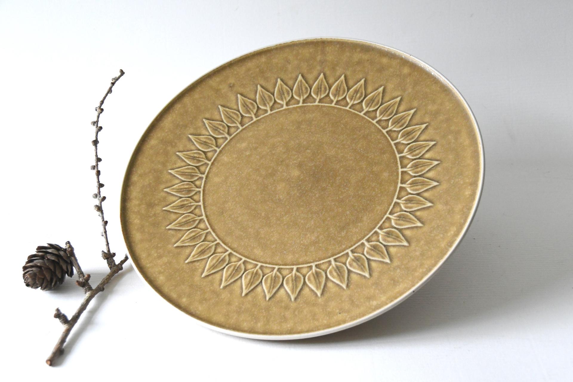 Quistgaard RELIEF Footed Dish for Cake or Fruit. Danish design. Scandinavian Stoneware. Mid century modern