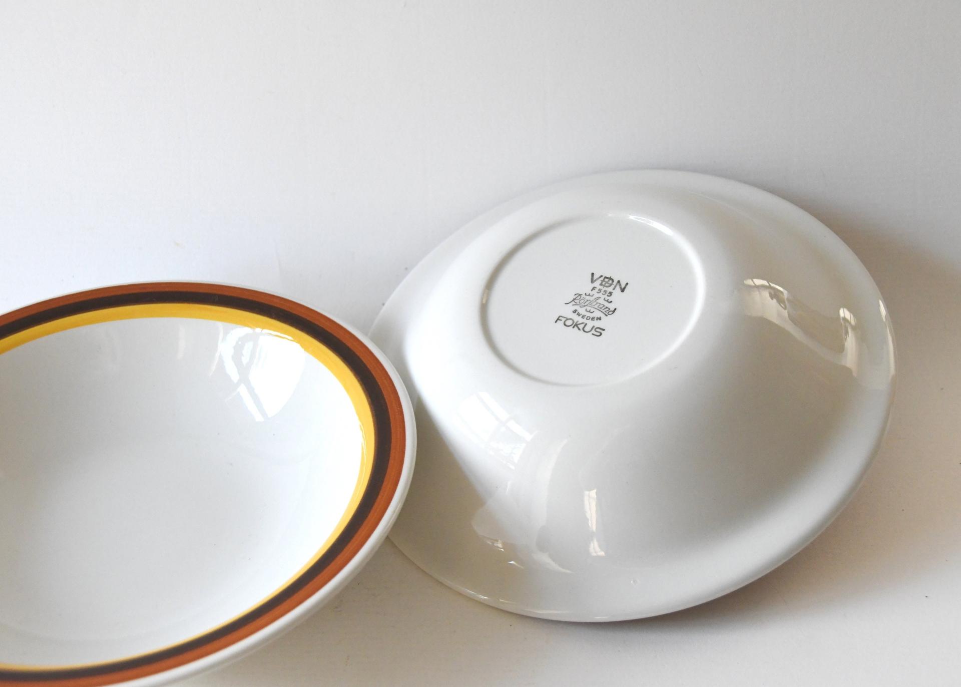 Rörstrand Sweden. Two FOKUS Bowls. Soup/pasta plates. Carl-Harry Stålhane. Plates in exellent Condition