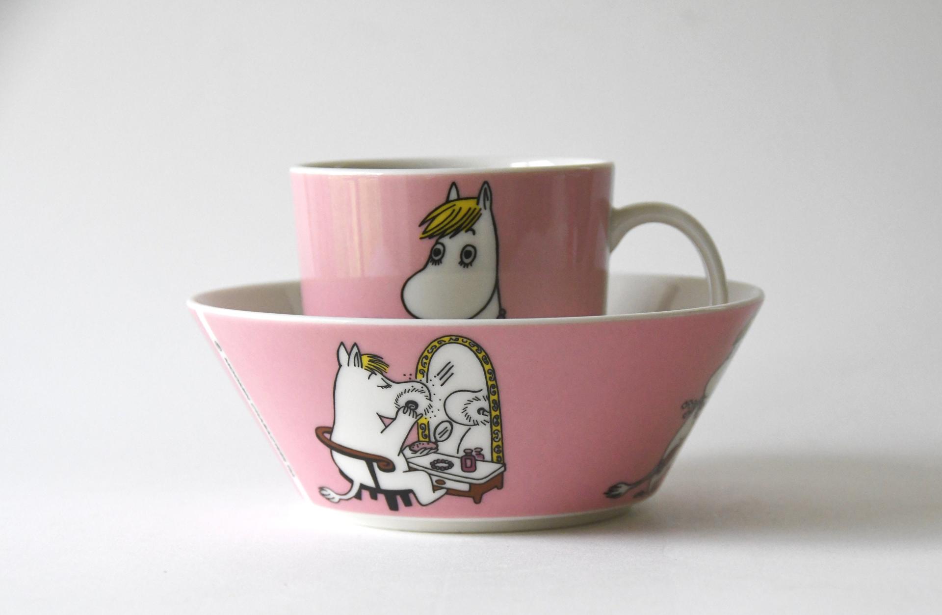 Arabia Finland Moomin. Mug and Bowl. Moomins by Tove Jansson. Snorkmaiden Cup and Cereal bowl 