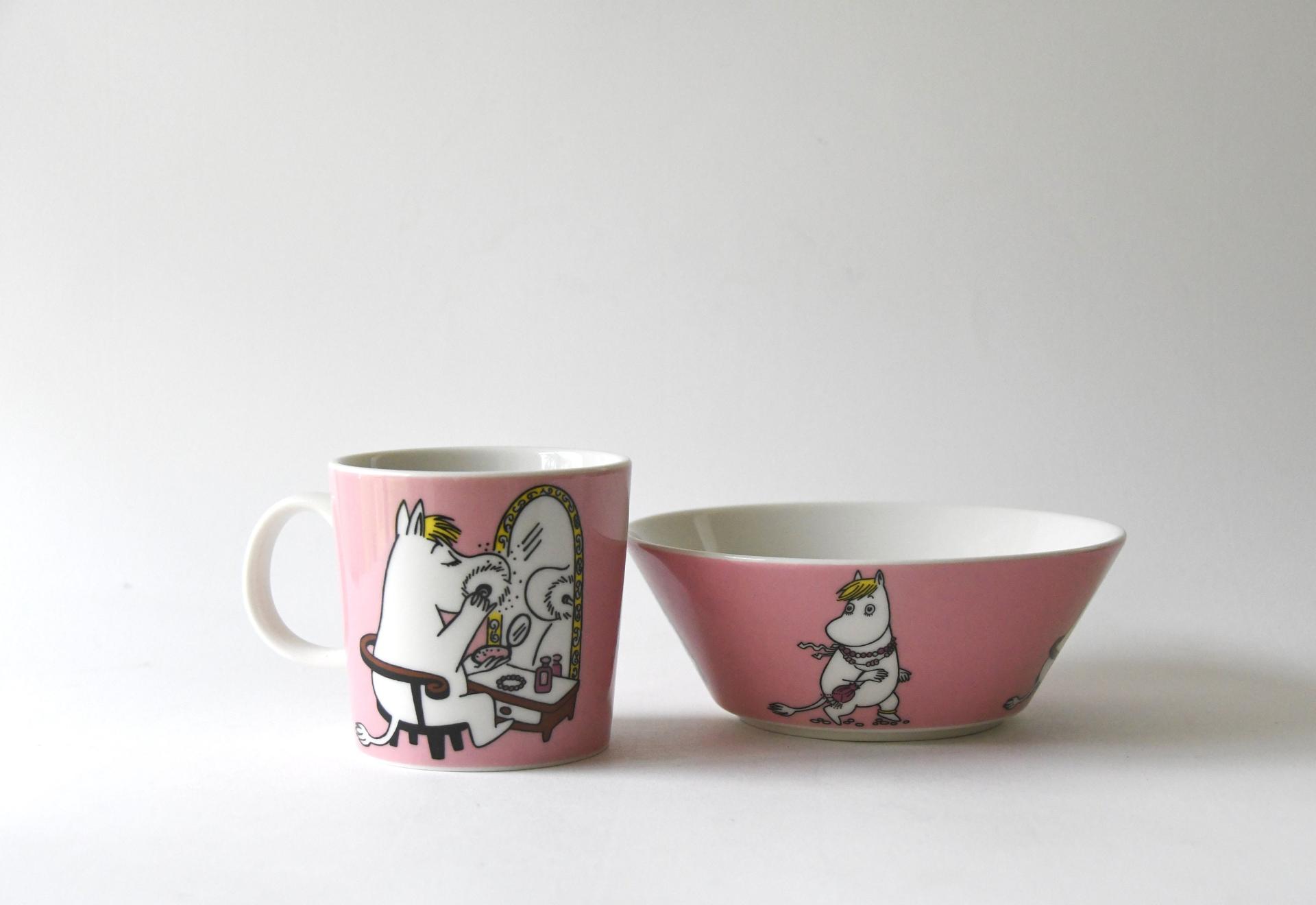 Arabia Finland Moomin. Mug and Bowl. Moomins by Tove Jansson. Snorkmaiden Cup and Cereal bowl 